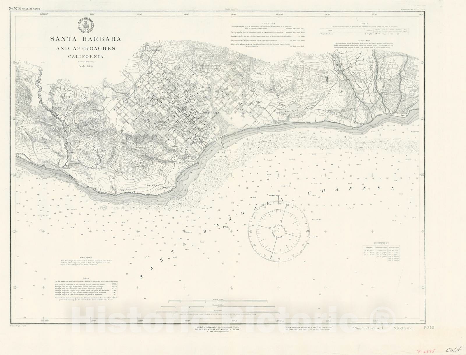 Historic Nautical Map - Santa Barbara, 1917 NOAA Chart - California (CA) - Vintage Wall Art