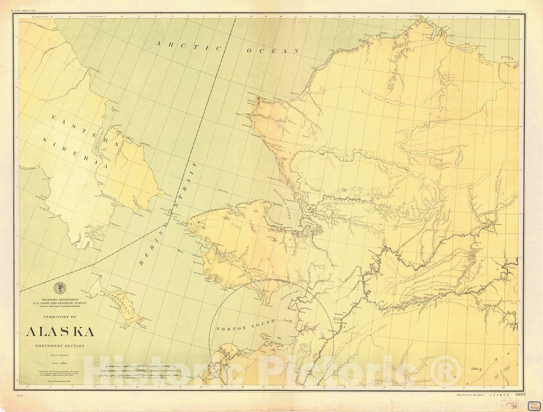 Historic Nautical Map - Alaska Northwest Section, 1900 NOAA Base Historic Nautical Map - Alaska (AK) - Vintage Wall Art