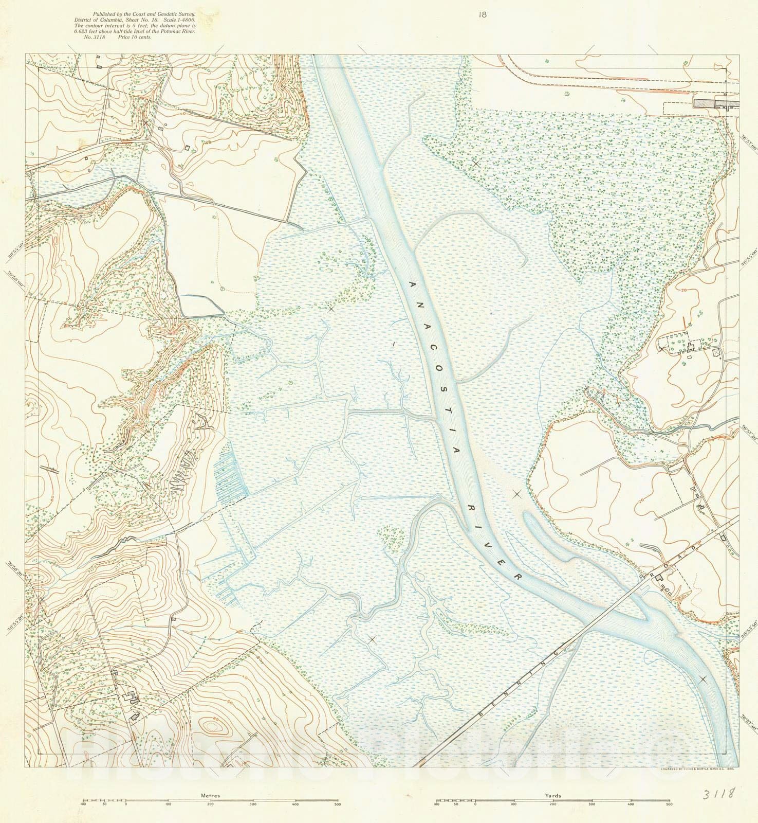 Historic Nautical Map - Survey Of Potomac Region, 1894 NOAA Topographic Historic Nautical Map - District of Columbia (DC) - Vintage Wall Art