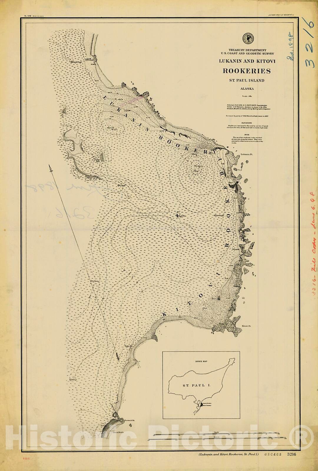 Historic Nautical Map - Lukanin And Kitovi Rookeries, 1898 NOAA Chart - Alaska (AK) - Vintage Wall Art