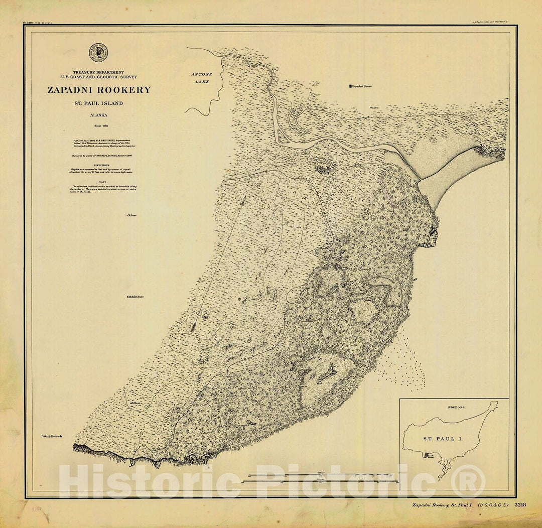 Historic Nautical Map - Zapadni Rookery, 1898 NOAA Chart - Alaska (AK) - Vintage Wall Art