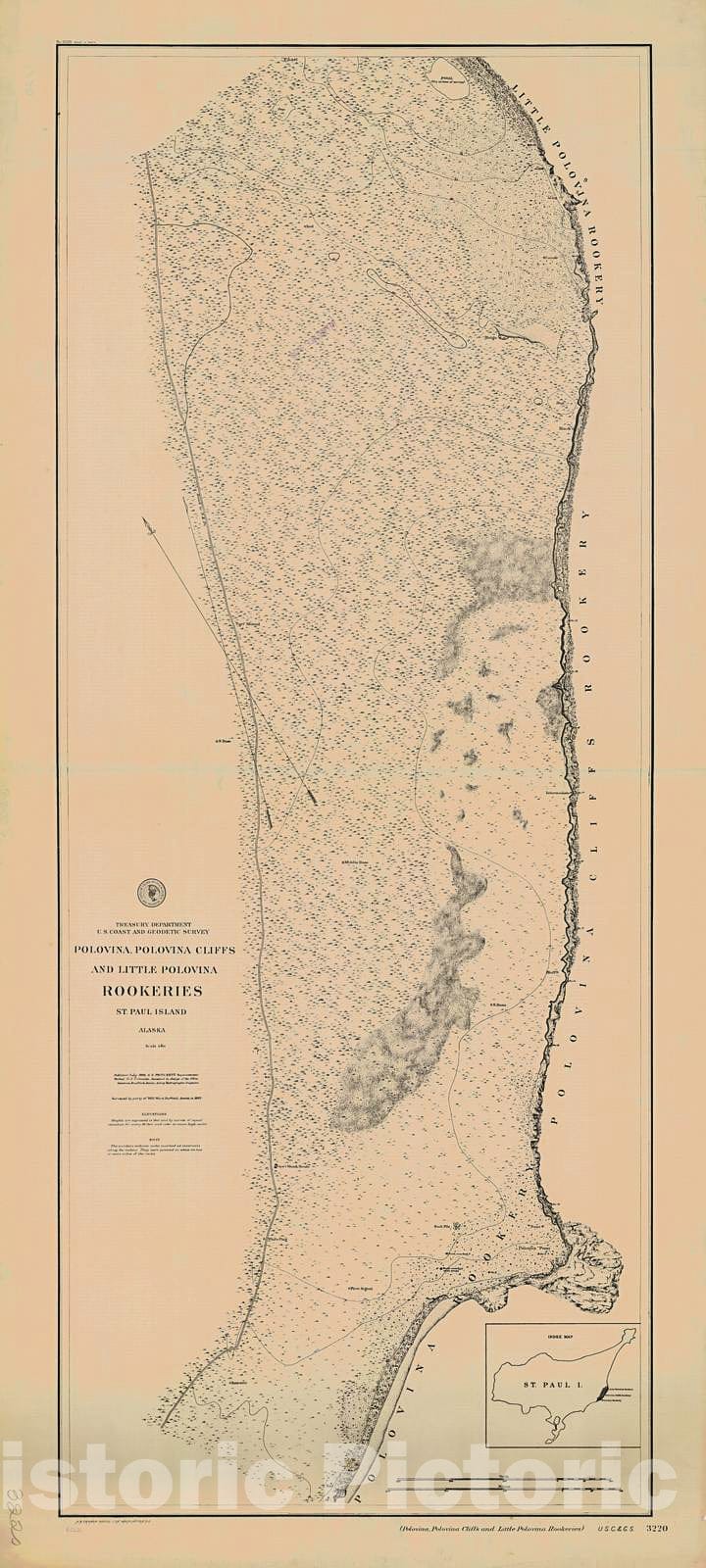 Historic Nautical Map - Rookeries, 1898 NOAA Chart - Alaska (AK) - Vintage Wall Art