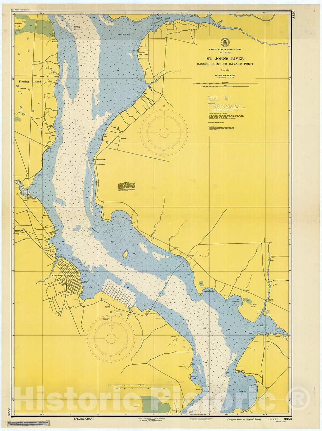 Historic Nautical Map - St. Johns River : Ragged Point To Bayard Point, 1941 NOAA Chart - Florida (FL) - Vintage Wall Art