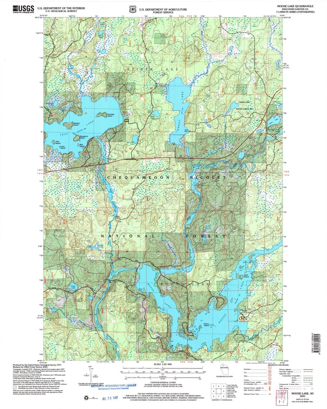 2005 Moose Lake, WI - Wisconsin - USGS Topographic Map