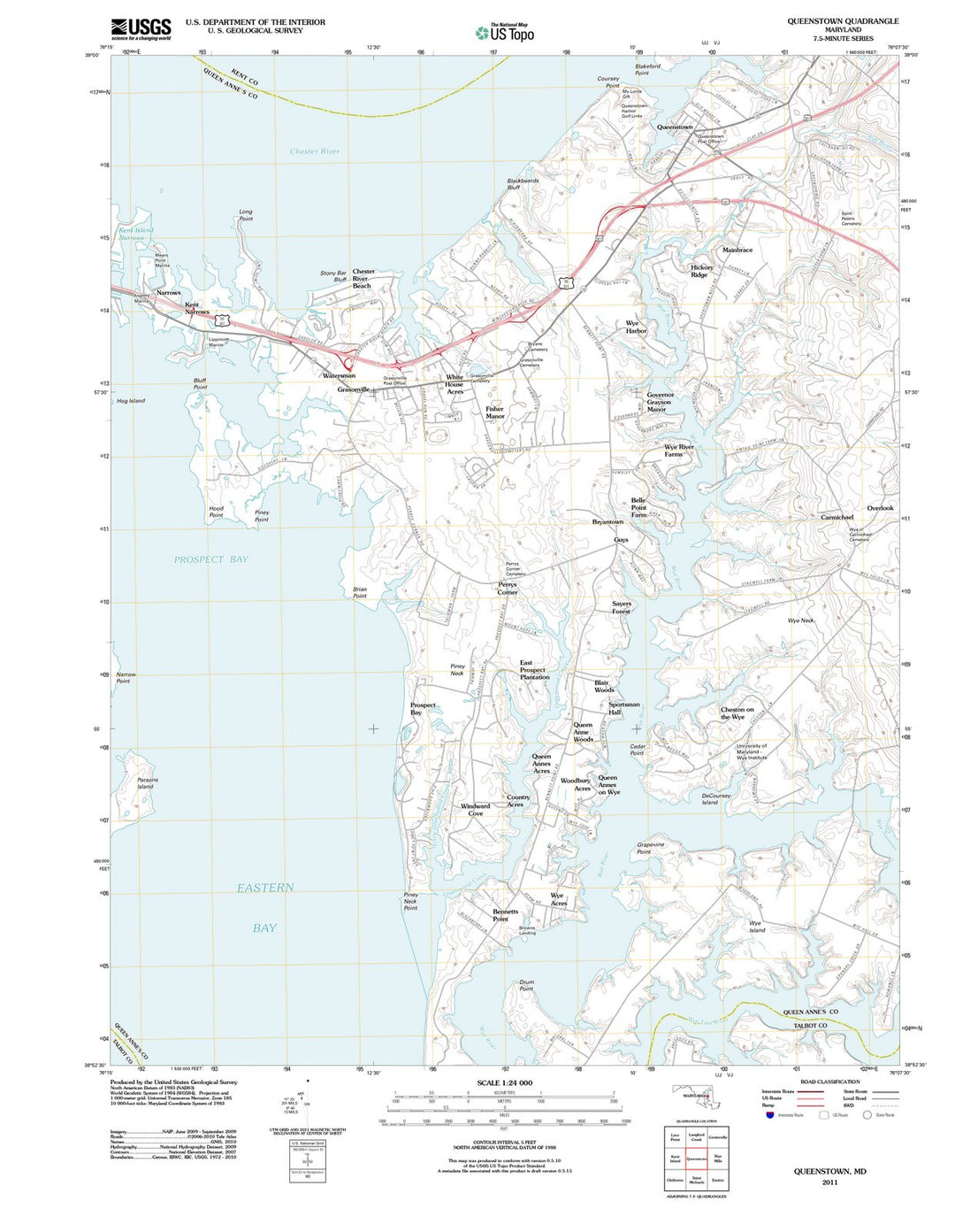 2011 Queenstown, MD - Maryland - USGS Topographic Map