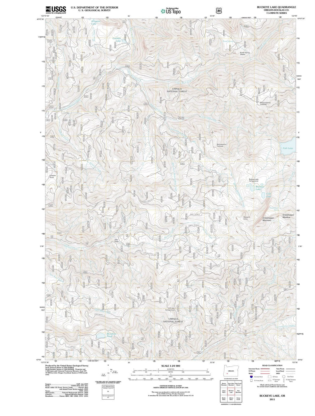 2011 Buckeye Lake, OR - Oregon - USGS Topographic Map