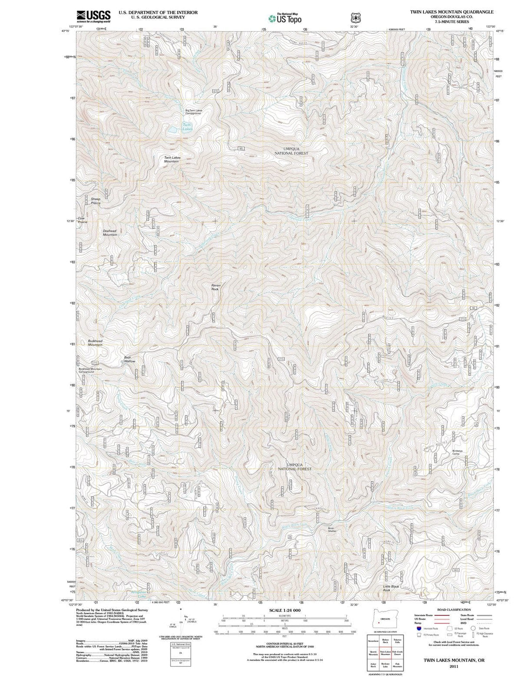 2011 Twin Lakes Mountain, OR - Oregon - USGS Topographic Map