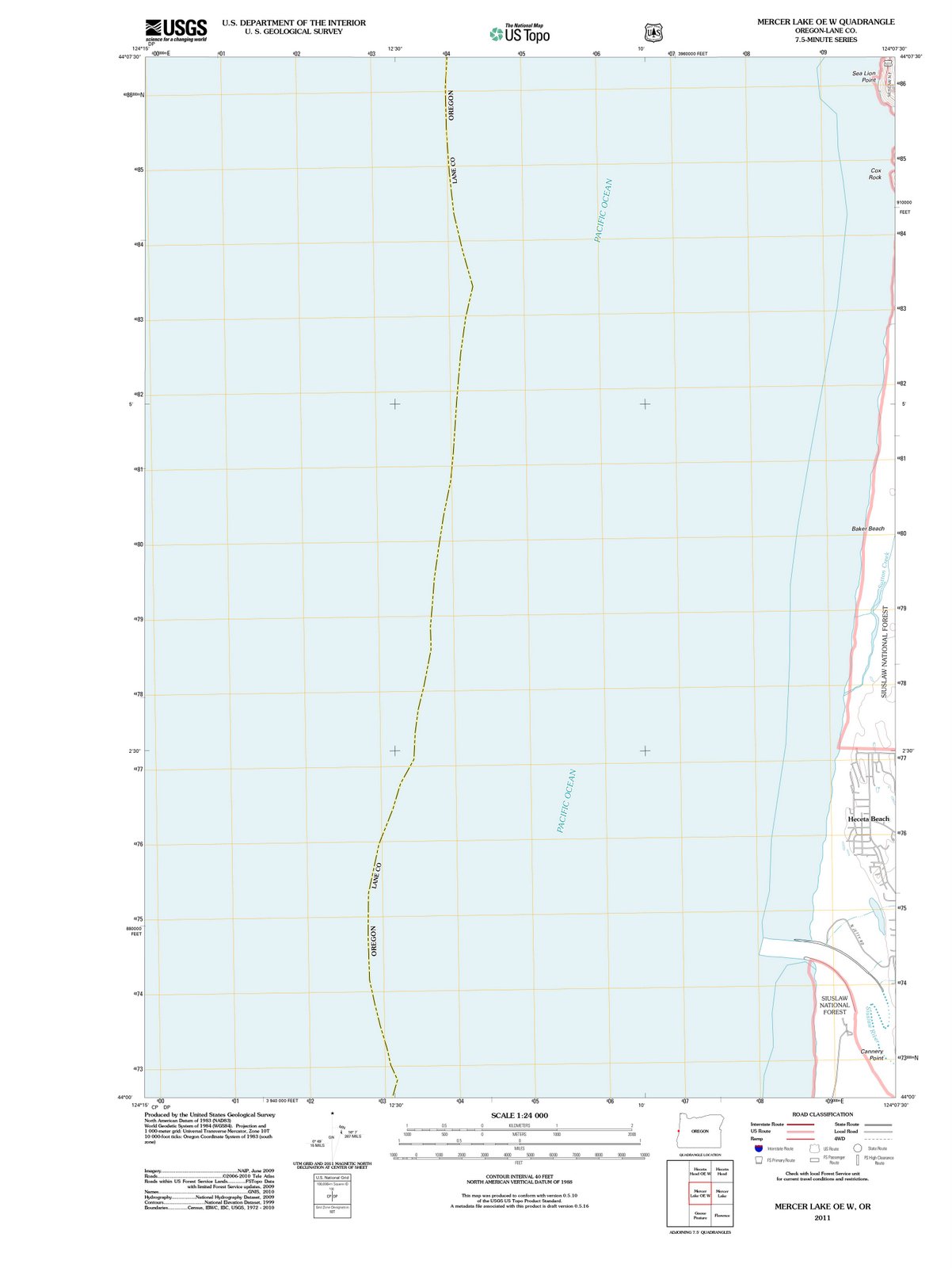 2011 Mercer Lake, OR - Oregon - USGS Topographic Map