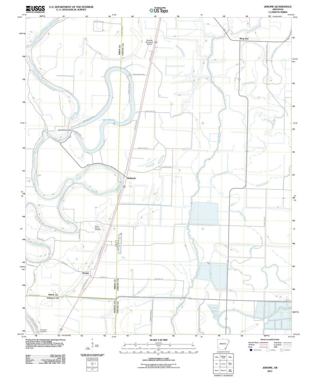 2011 Jerome, AR - Arkansas - USGS Topographic Map