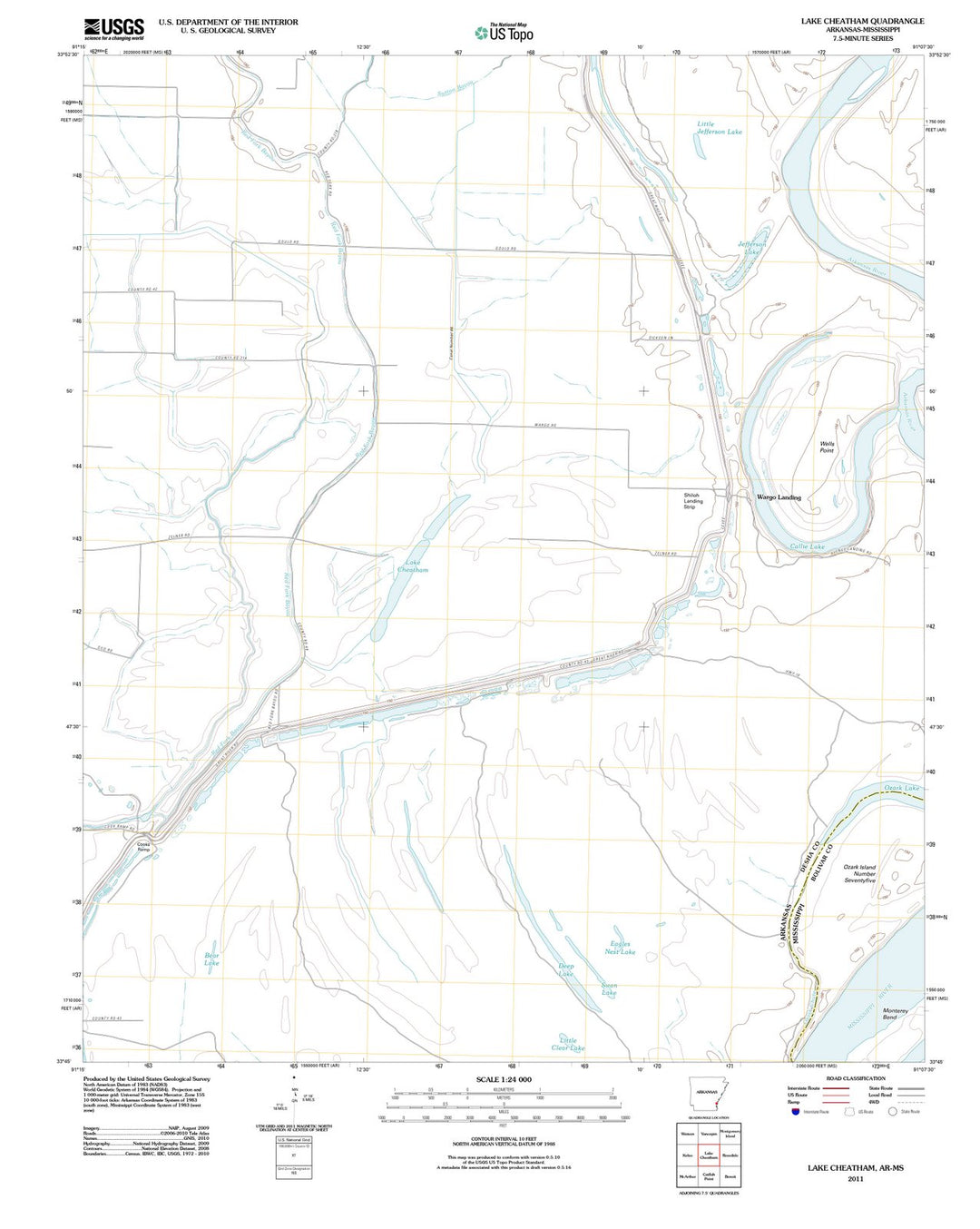 2011 Lake Cheatham, AR - Arkansas - USGS Topographic Map