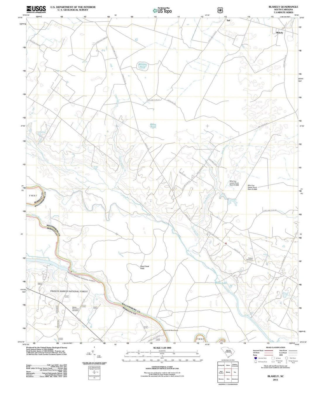 2011 Blakely, SC - South Carolina - USGS Topographic Map