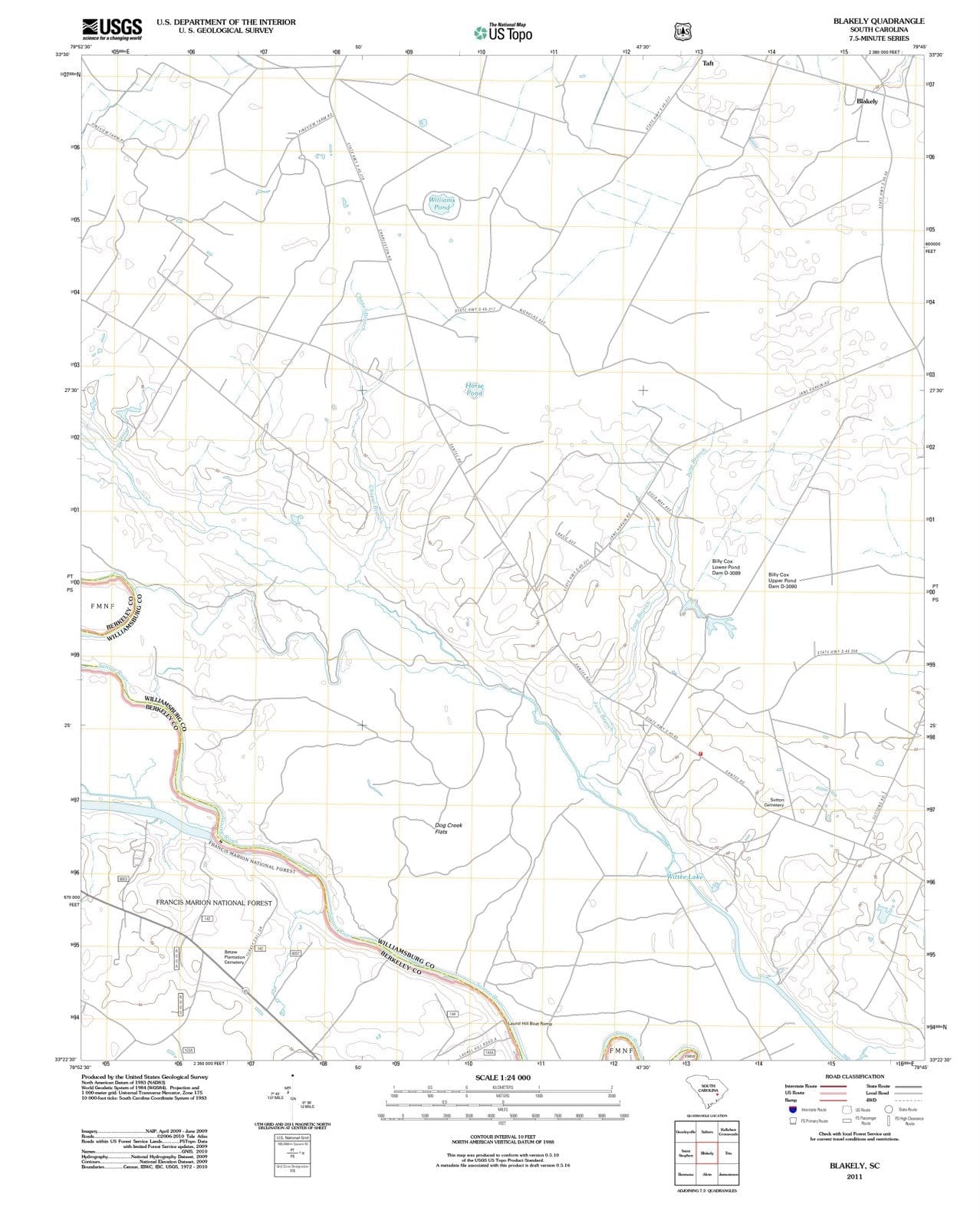 2011 Blakely, SC - South Carolina - USGS Topographic Map