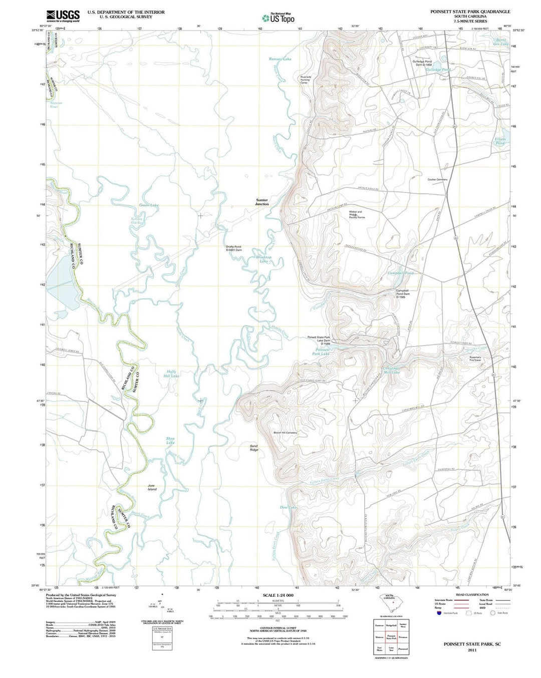 2011 Poinsett State Park, SC - South Carolina - USGS Topographic Map