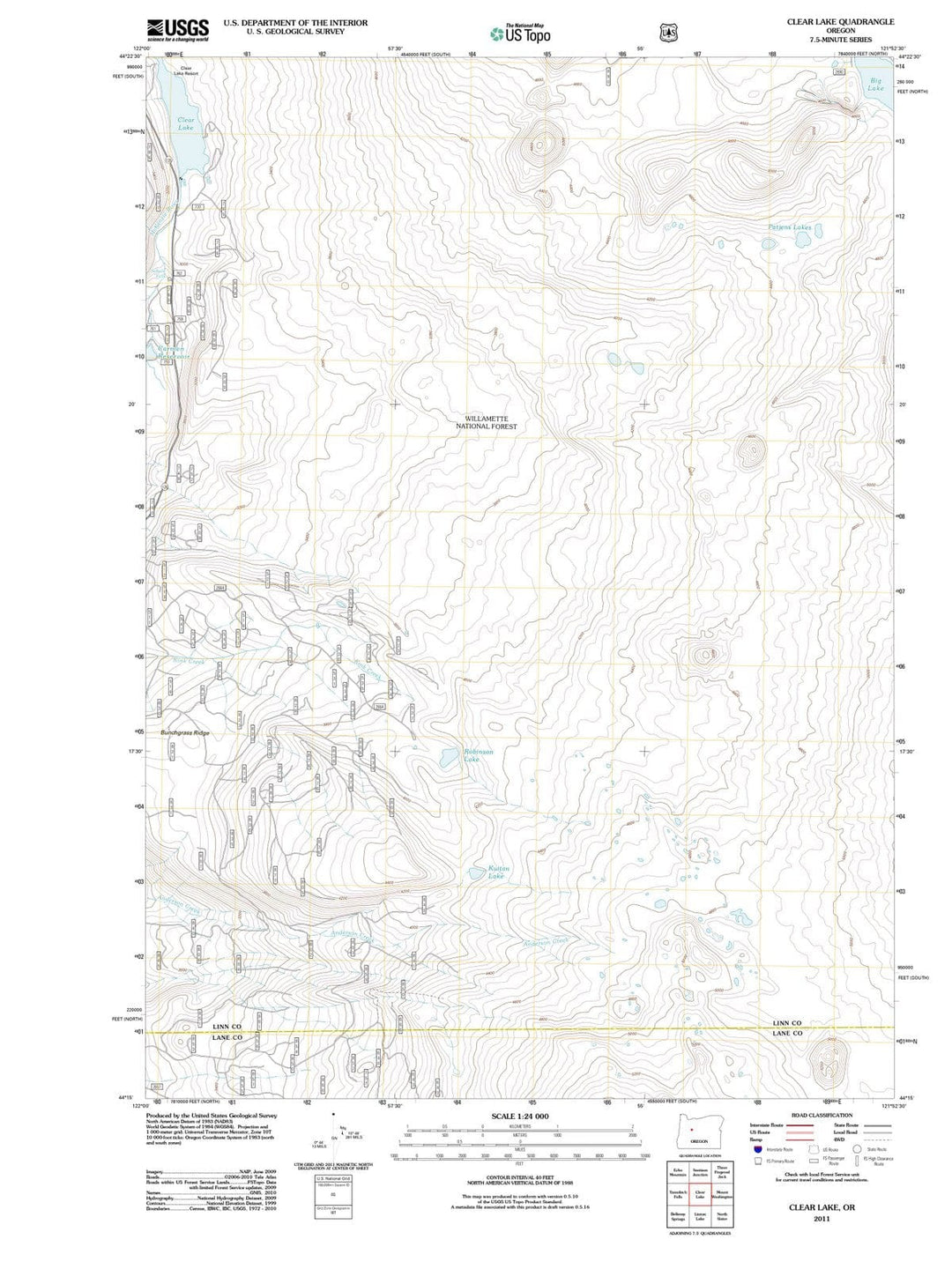 2011 Clear Lake, OR - Oregon - USGS Topographic Map