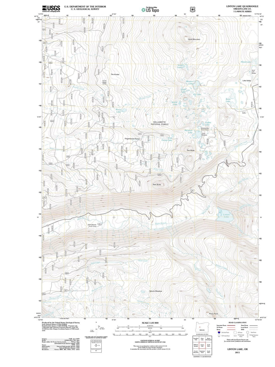 2011 Linton Lake, OR - Oregon - USGS Topographic Map