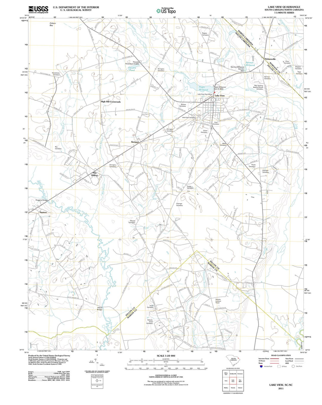 2011 Lake View, SC - South Carolina - USGS Topographic Map