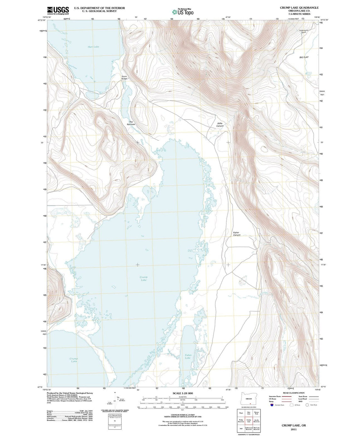 2011 Crump Lake, OR - Oregon - USGS Topographic Map