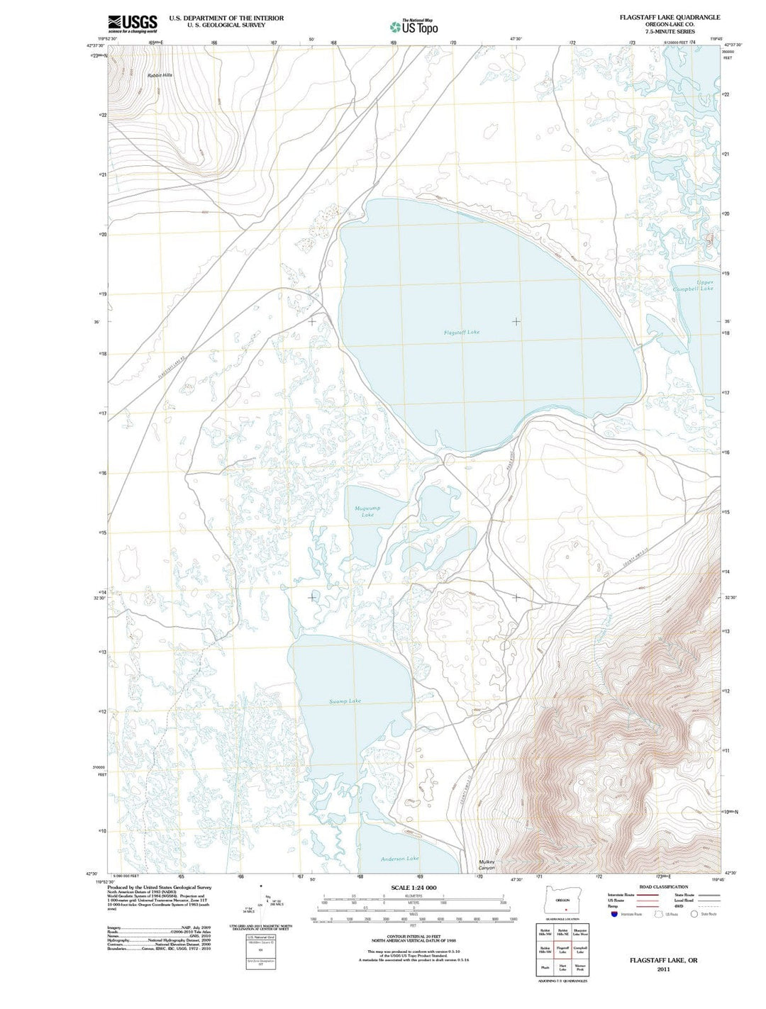 2011 Flagstaff Lake, OR - Oregon - USGS Topographic Map