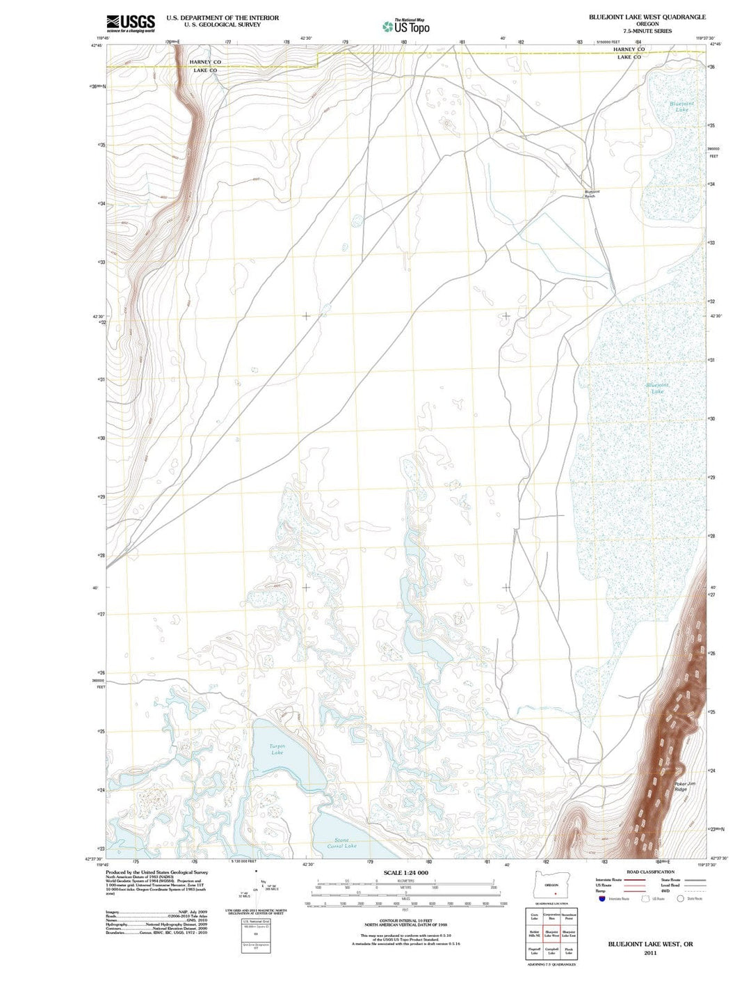 2011 Bluejoint Lake West, OR - Oregon - USGS Topographic Map