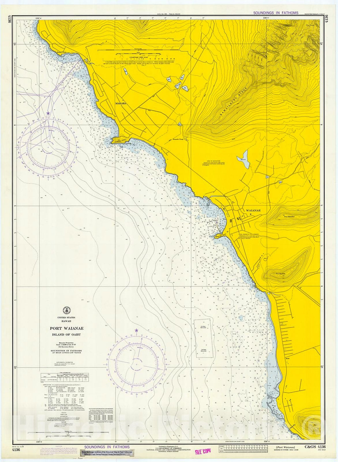 Historic Nautical Map - Port Waianae, 1973 NOAA Chart - Hawaii (HI) - Vintage Wall Art