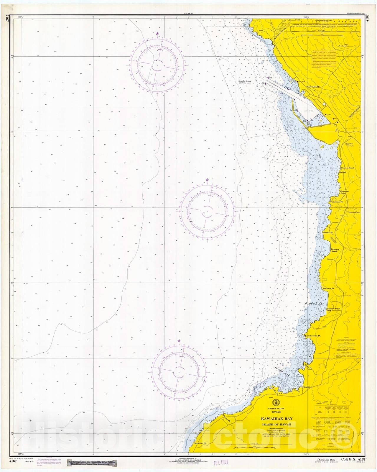 Historic Nautical Map - Kawaihae Bay, 1970 NOAA Chart - Hawaii (HI) - Vintage Wall Art