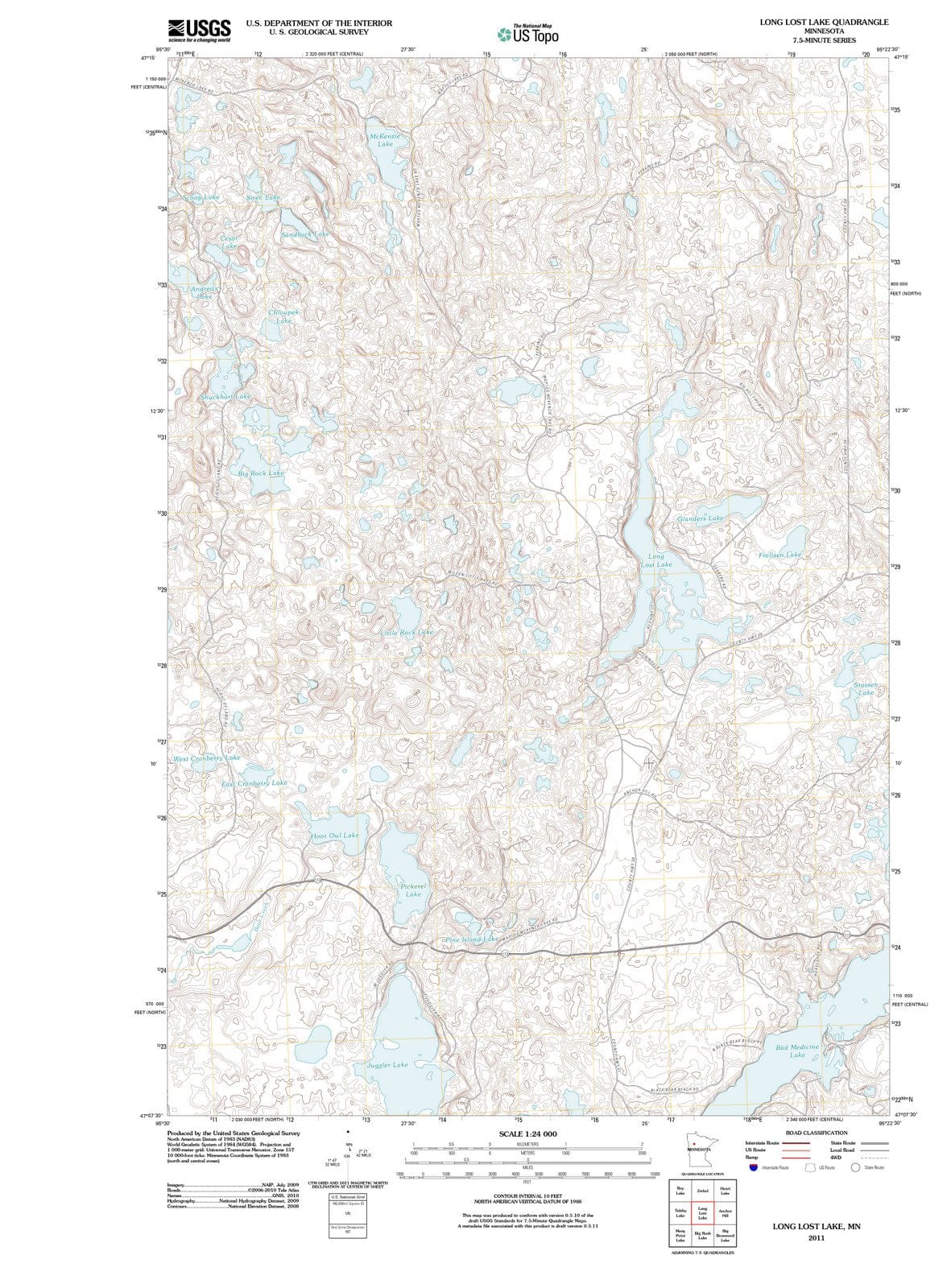 2011 Long Lost Lake, MN - Minnesota - USGS Topographic Map