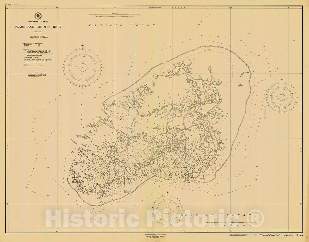 Historic Nautical Map - Pearl And Hermes Reef, 1947 NOAA Chart - Hawaii (HI) - Vintage Wall Art