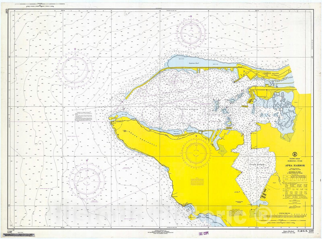 Historic Nautical Map - Apra Harbor, 1968 NOAA Chart - Guam (GU) - Vintage Wall Art