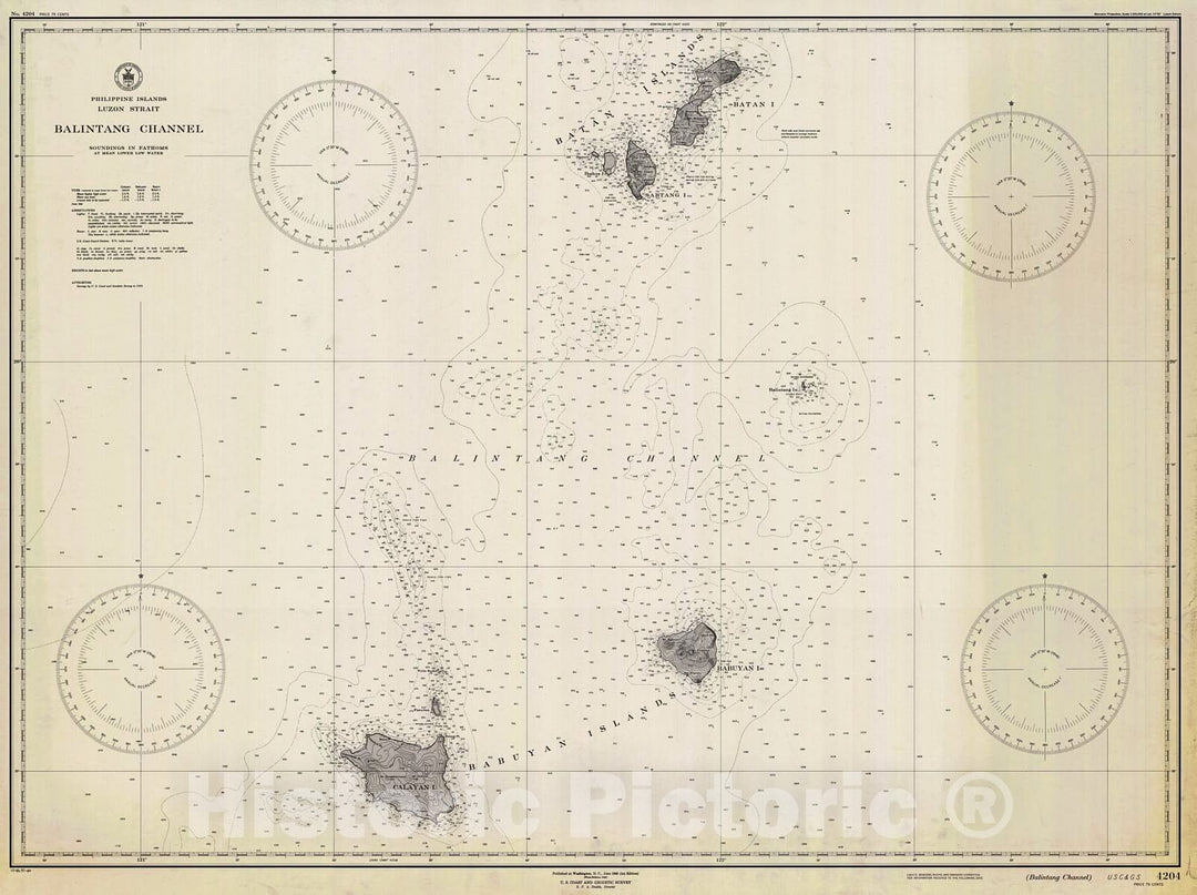 Historic Nautical Map - Balintang Channel, 1950 NOAA Chart - PHVintage Wall Art