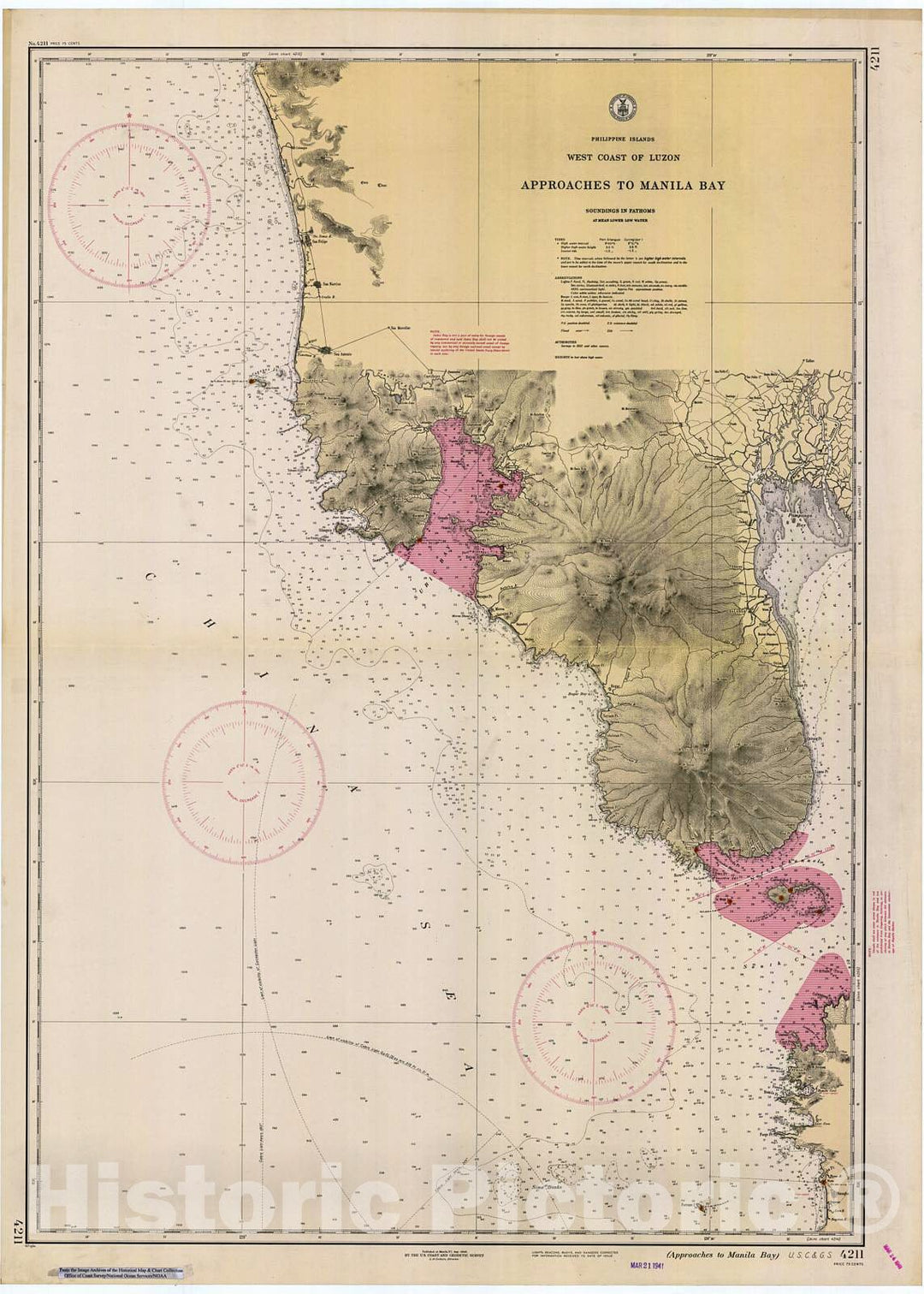 Historic Nautical Map - Approaches To Manila Bay, 1940 NOAA Chart - PHVintage Wall Art