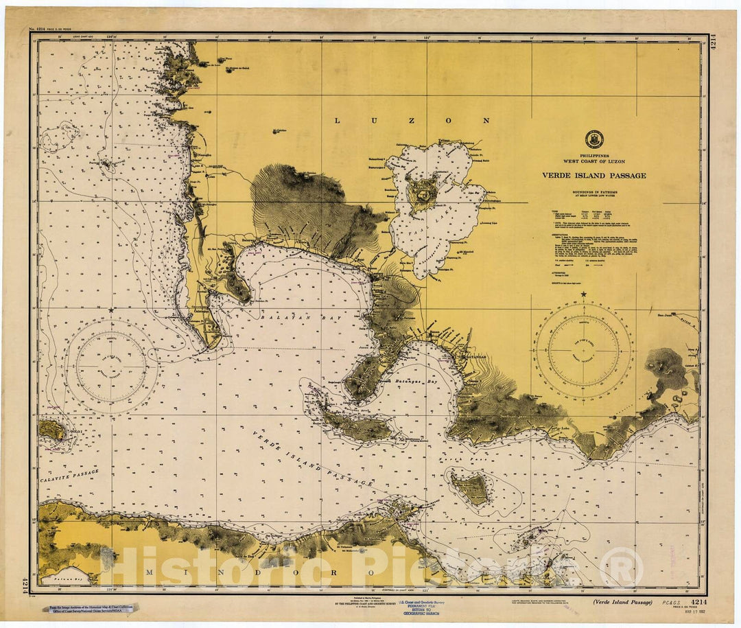 Historic Nautical Map - Verde Island Passage, 1951 NOAA Chart - PHVintage Wall Art