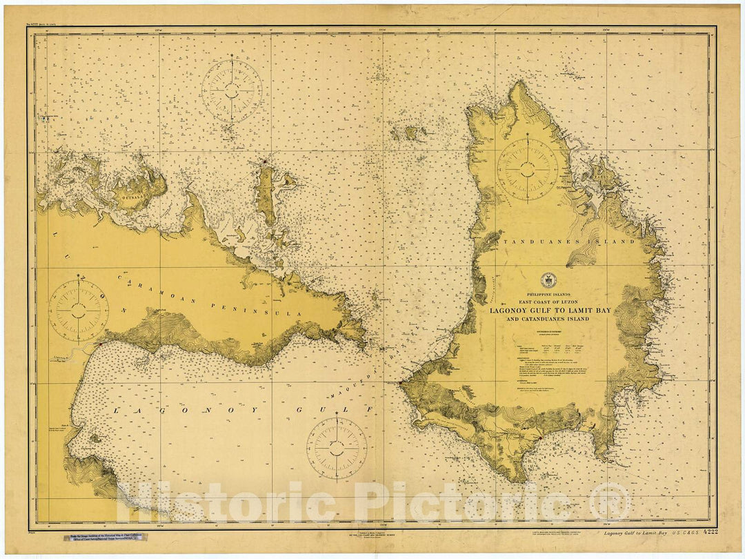 Historic Nautical Map - Lagonoy Gulf To Lamit Bay, 1924 NOAA Chart - PHVintage Wall Art