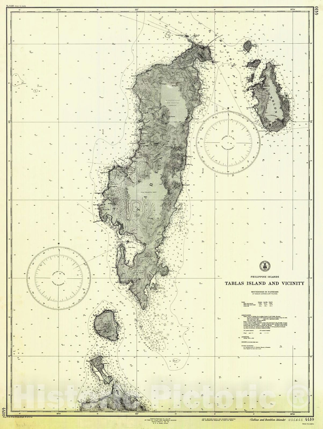 Historic Nautical Map - Tablas And Romblon Islands, 1951 NOAA Chart - PHVintage Wall Art