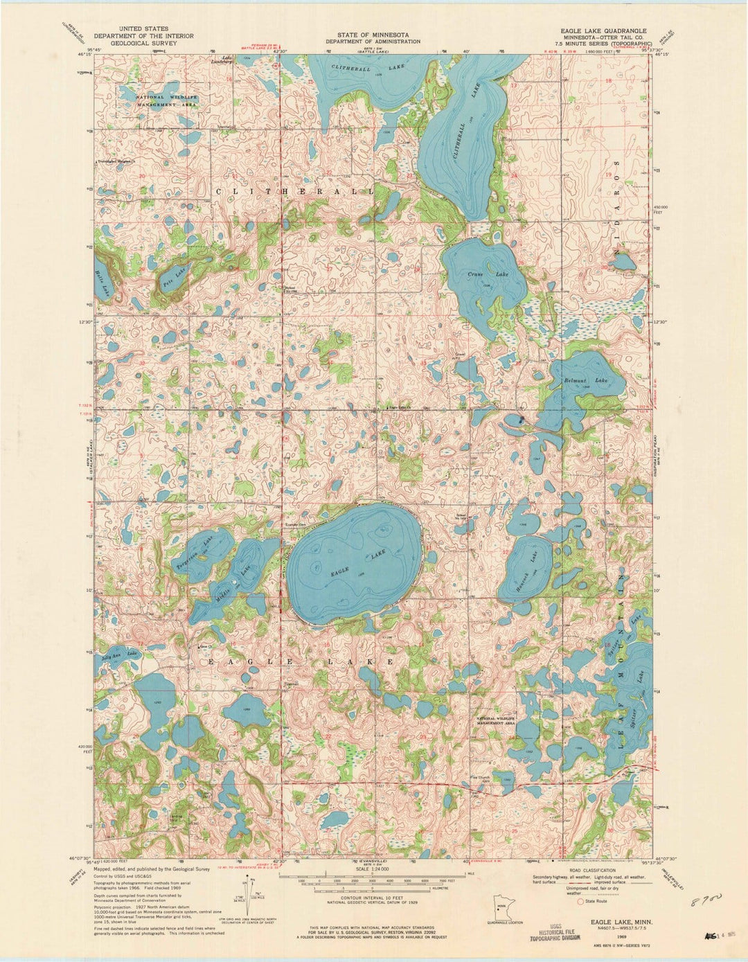 1969 Eagle Lake, MN - Minnesota - USGS Topographic Map