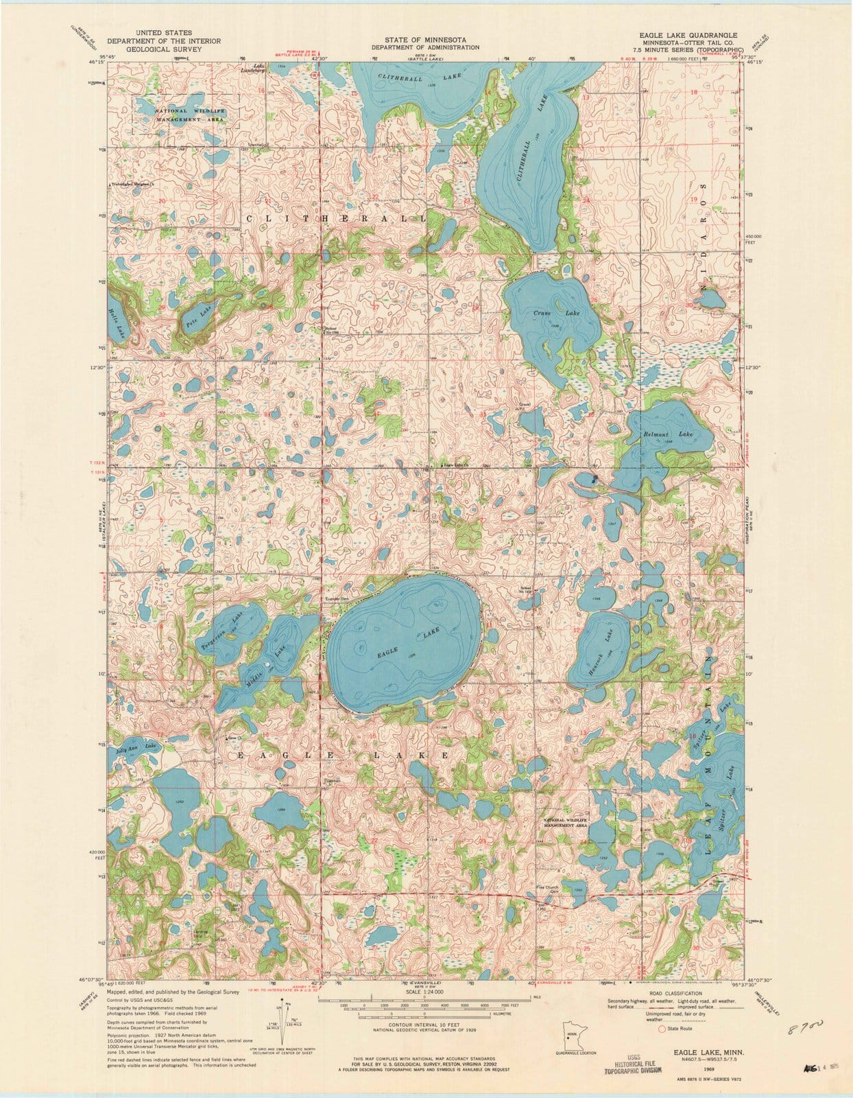 1969 Eagle Lake, MN - Minnesota - USGS Topographic Map