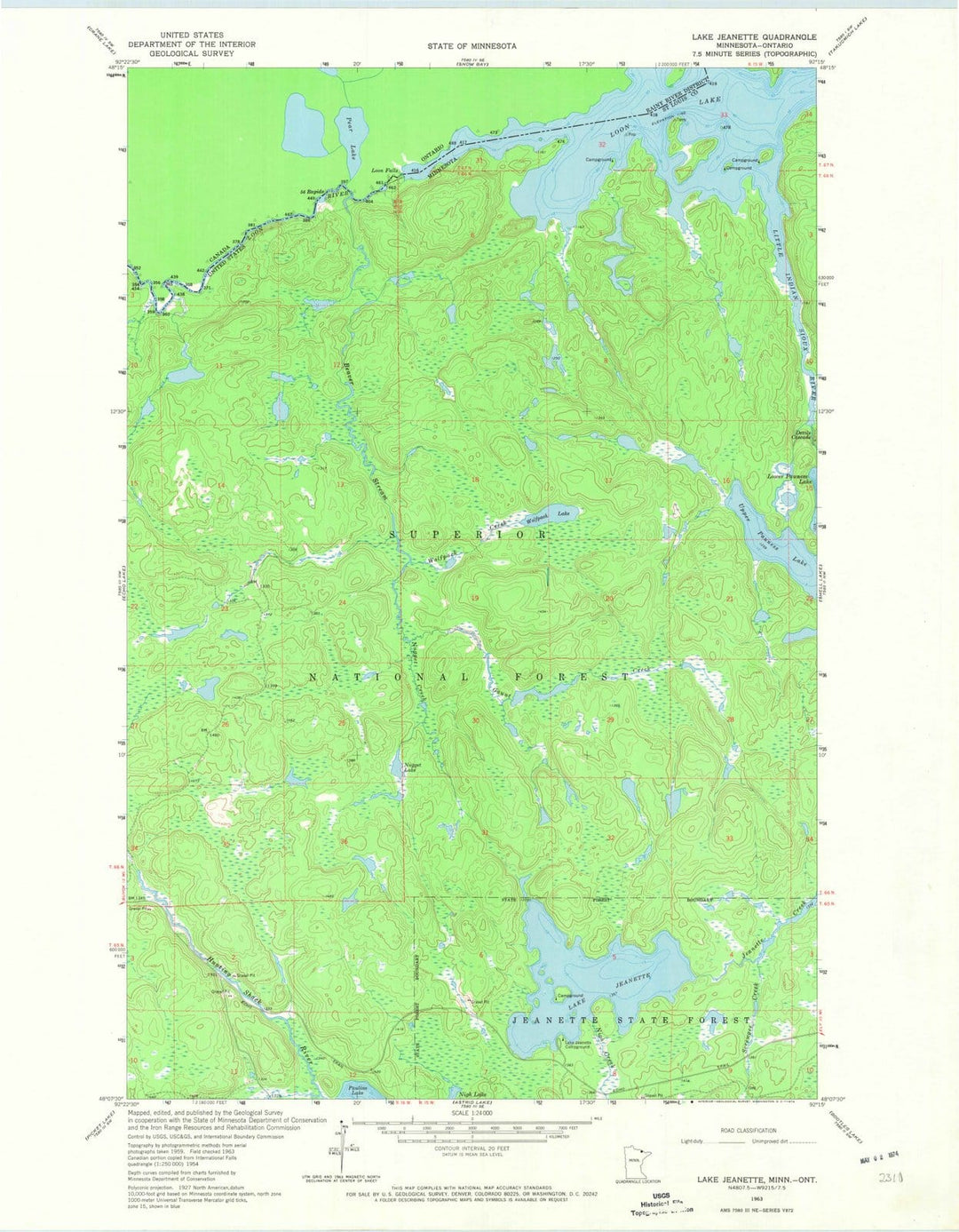 1963 Lake Jeanette, MN - Minnesota - USGS Topographic Map