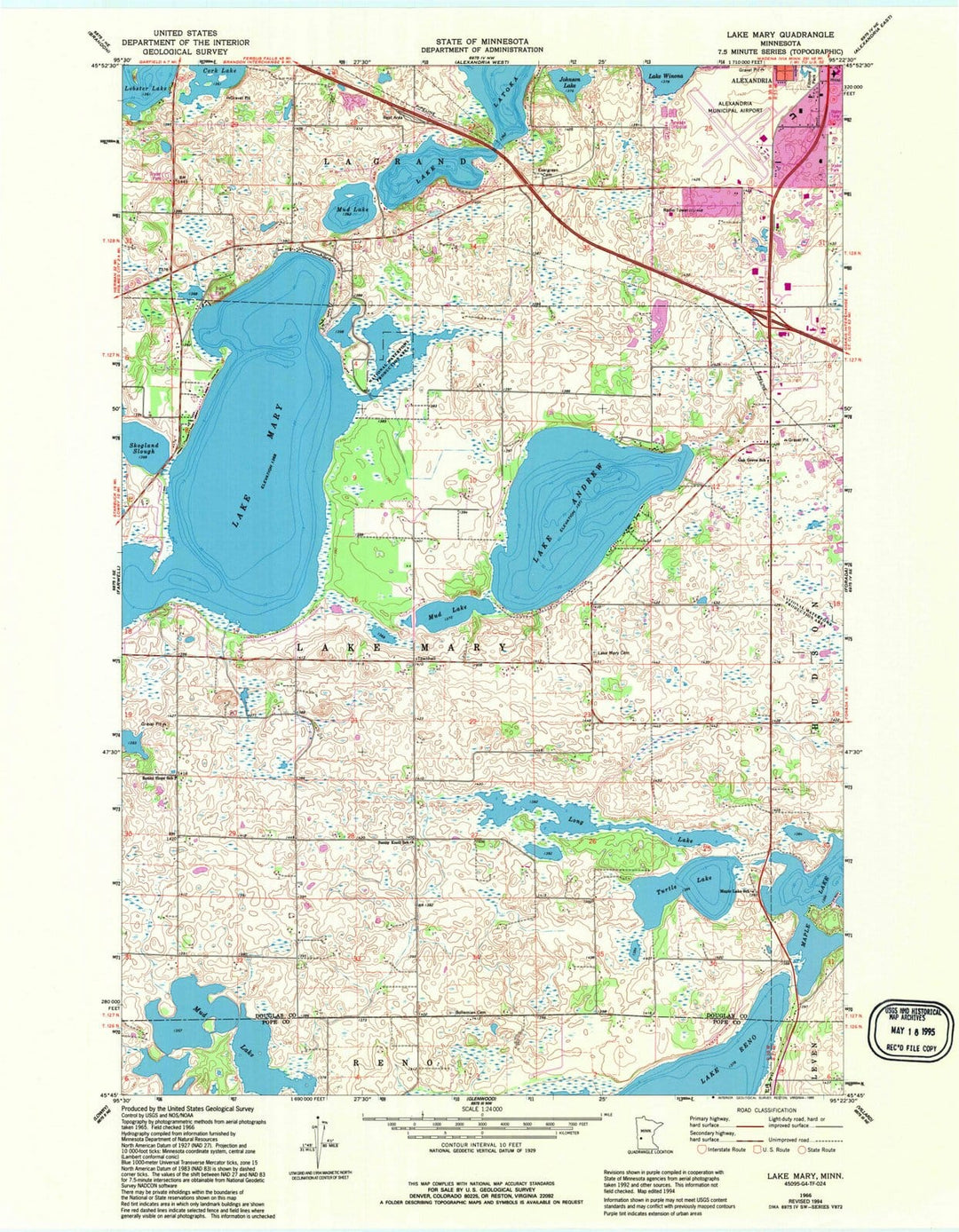 1966 Lake Mary, MN - Minnesota - USGS Topographic Map