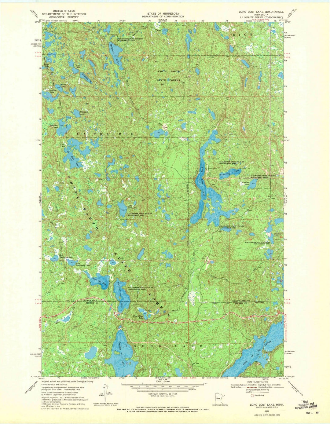 1969 Long Lost Lake, MN - Minnesota - USGS Topographic Map