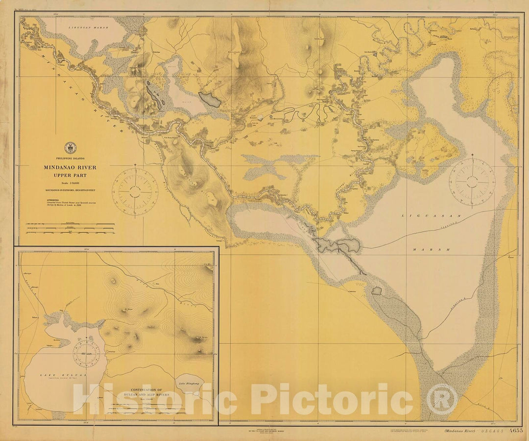 Historic Nautical Map - Mindanao River Upper Part, 1924 NOAA Chart - PHVintage Wall Art