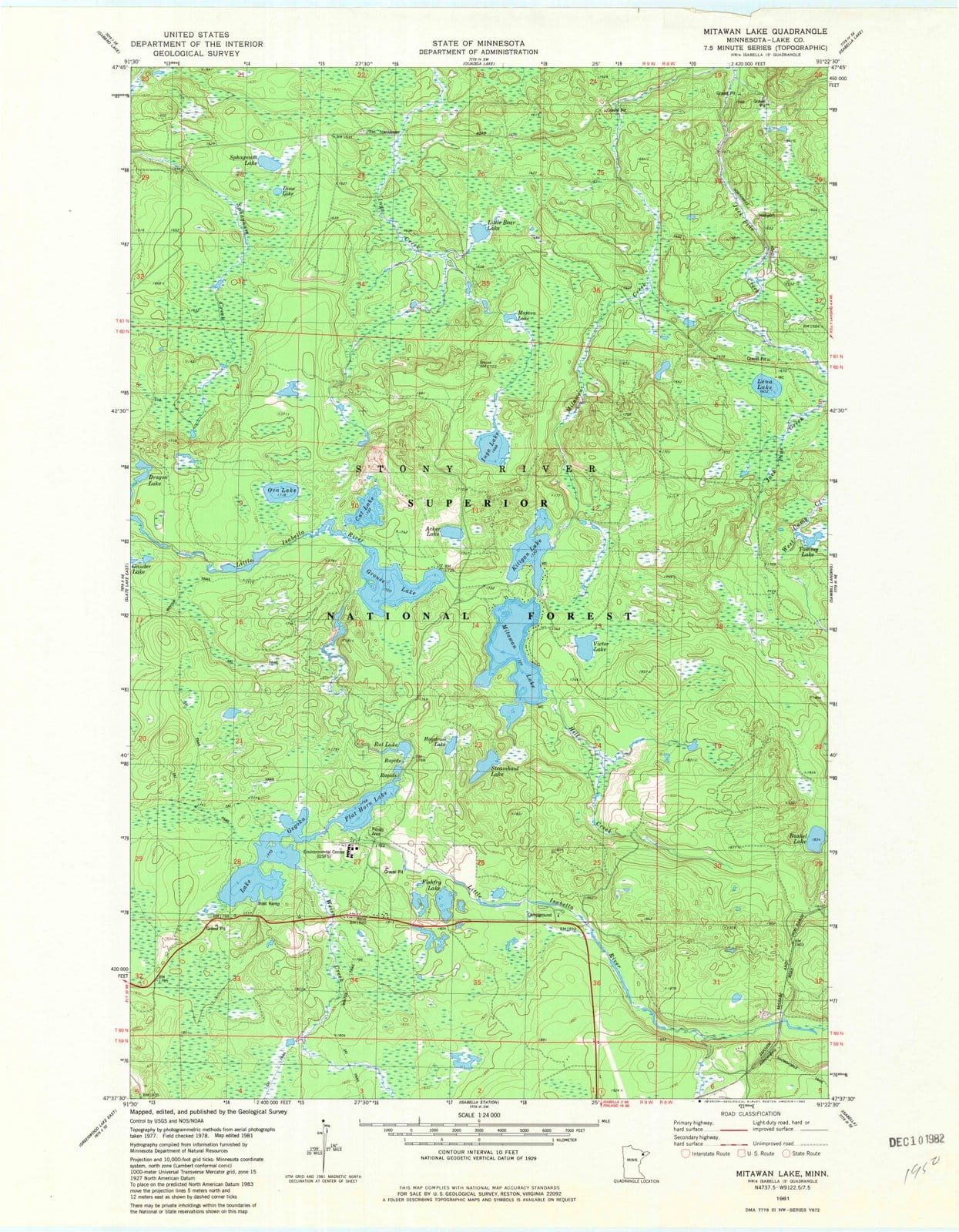 1981 Mitawan Lake, MN - Minnesota - USGS Topographic Map