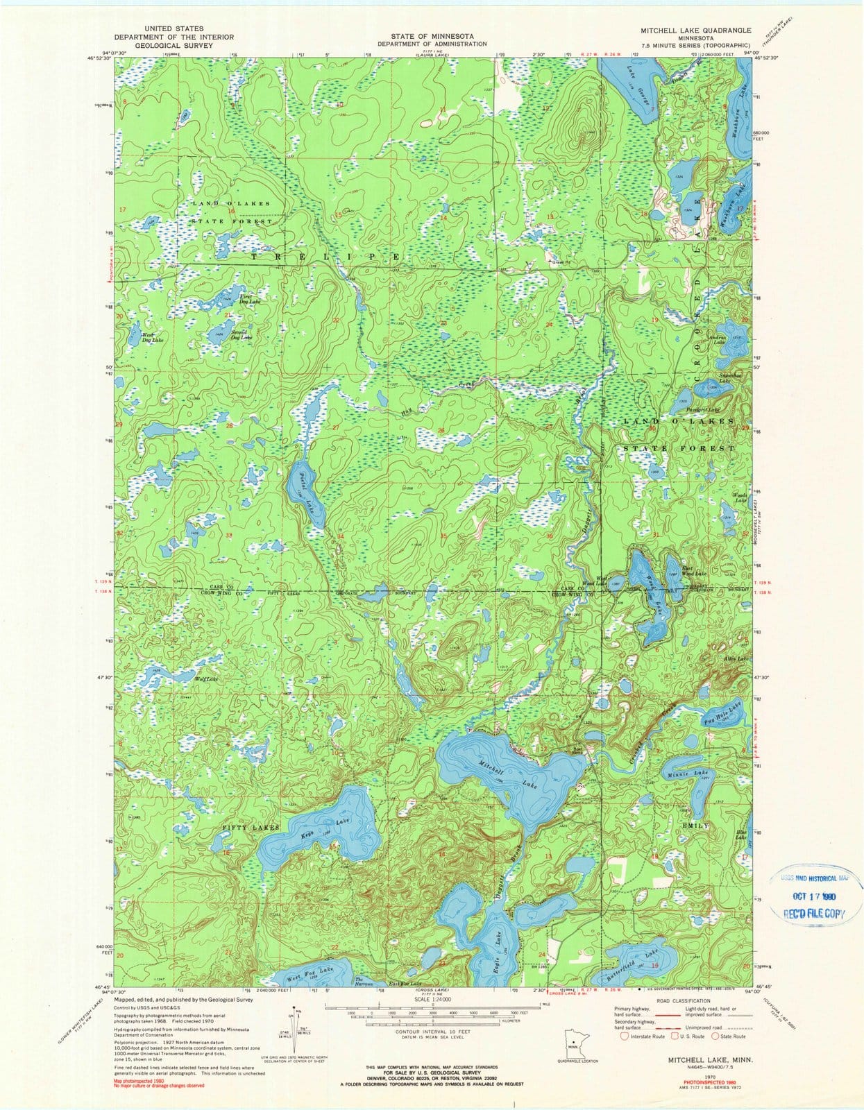 1970 Mitchell Lake, MN - Minnesota - USGS Topographic Map