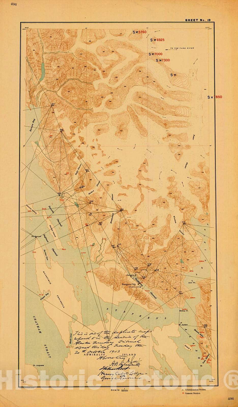 Historic Nautical Map - Sheet No. 13, 1903 NOAA Topographic Historic Nautical Map - Alaska (AK) - Vintage Wall Art