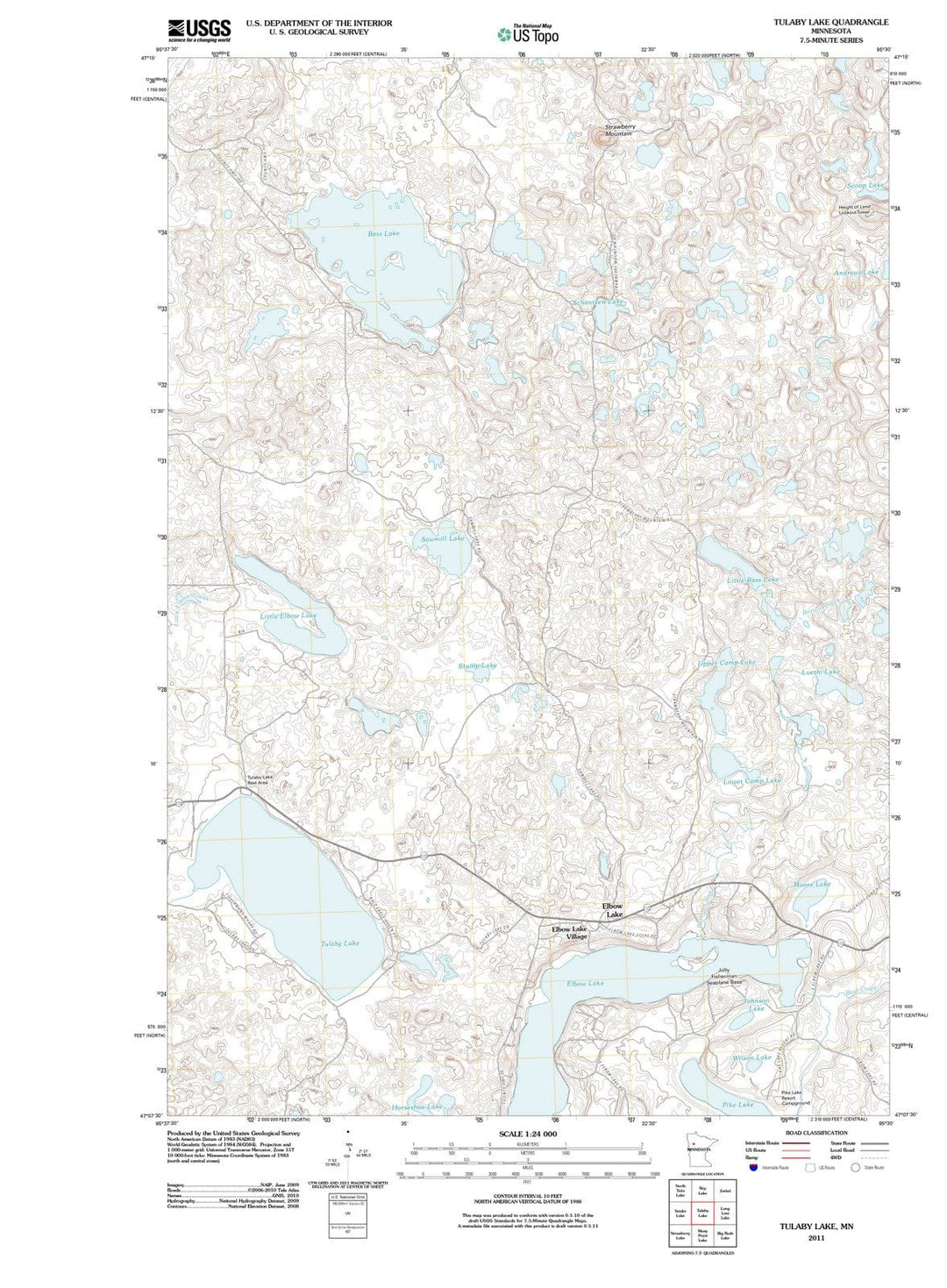 2011 Tulaby Lake, MN - Minnesota - USGS Topographic Map