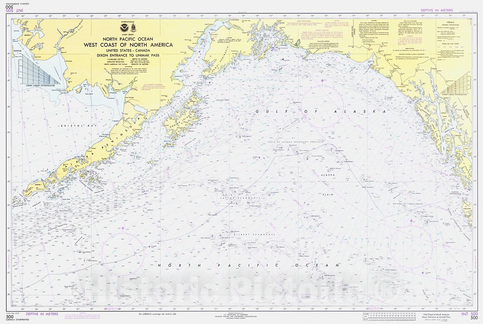 Historic Nautical Map - West Coast Of North America Dixon Entrance To Unimak Pass, 1979 NOAA Chart - Alaska (AK) - Vintage Wall Art