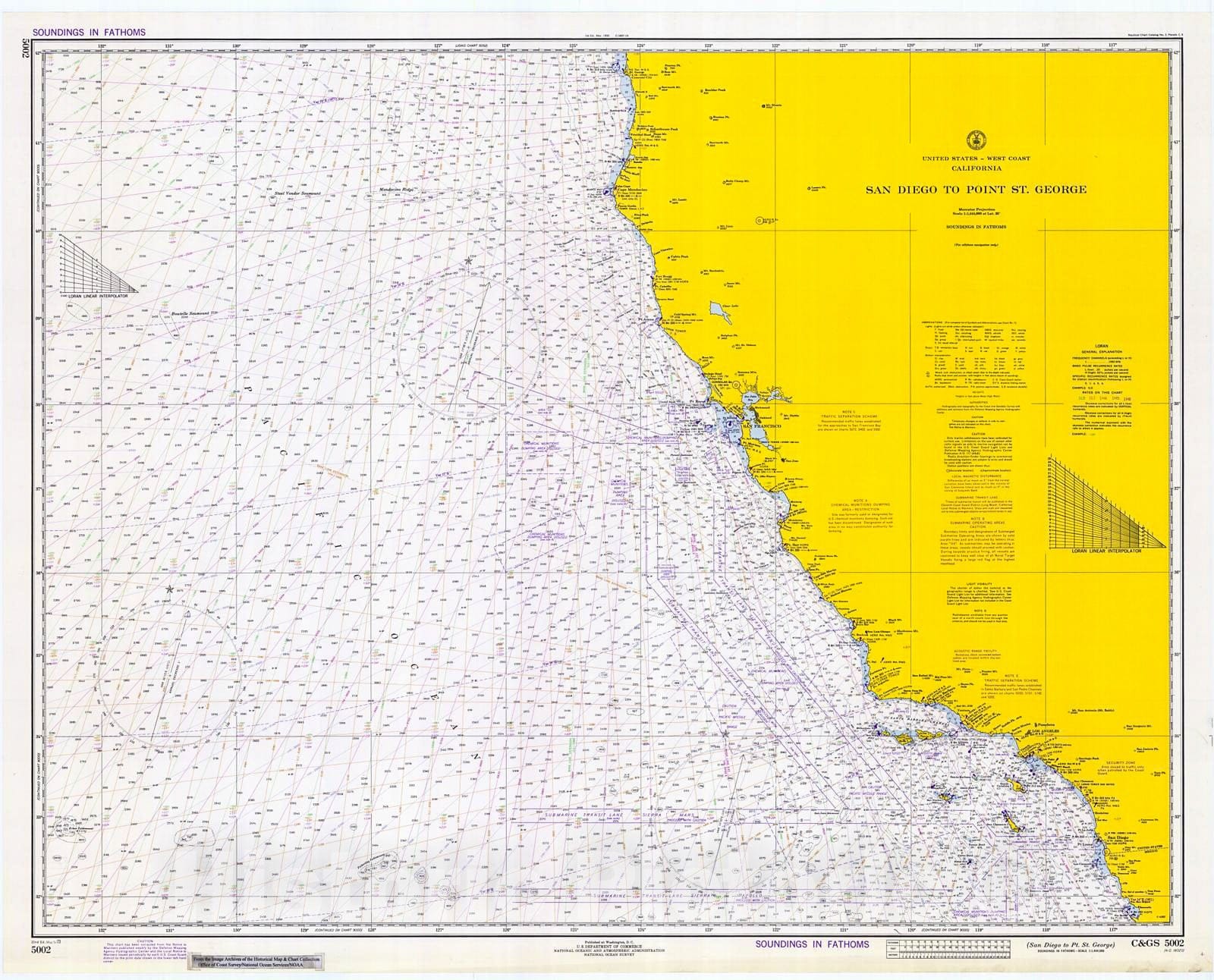 Historic Nautical Map - San Diego To Pt. St. George, 1973 NOAA Chart - California (CA) - Vintage Wall Art