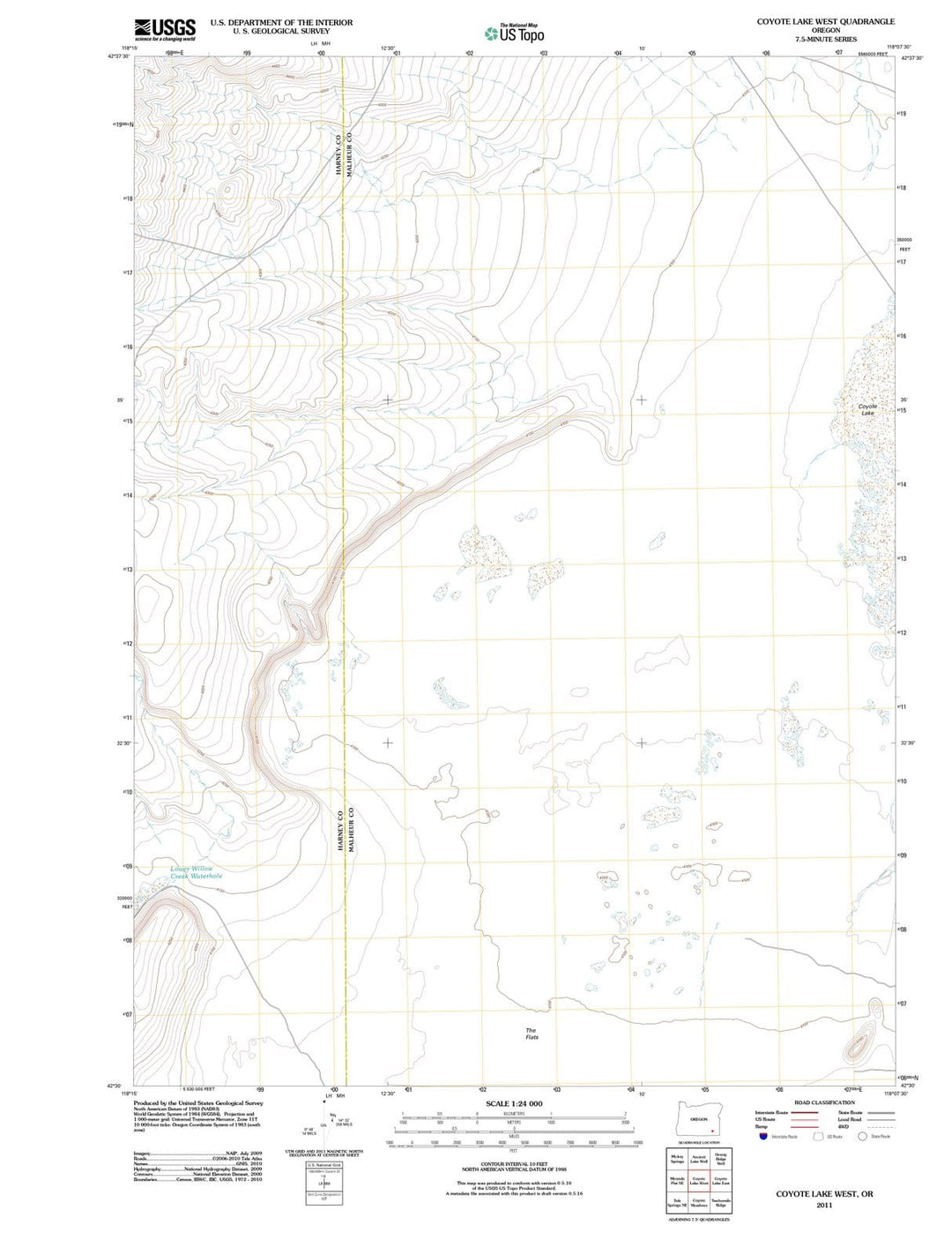 2011 Coyote Lake West, OR - Oregon - USGS Topographic Map