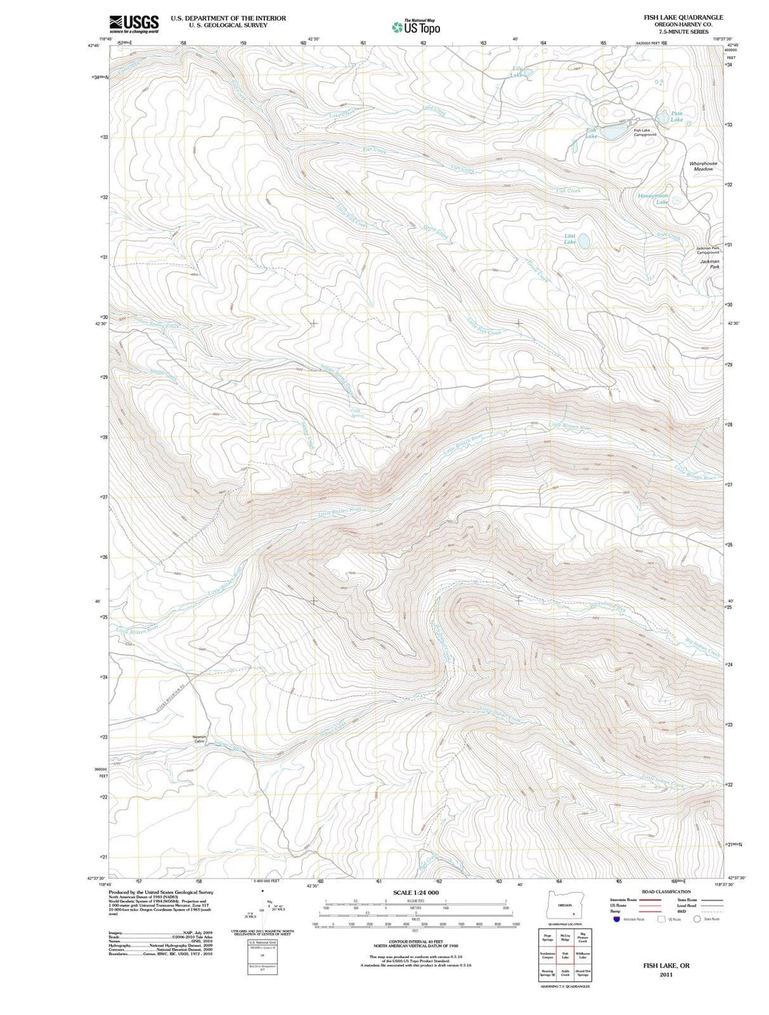 2011 Fish Lake, OR - Oregon - USGS Topographic Map