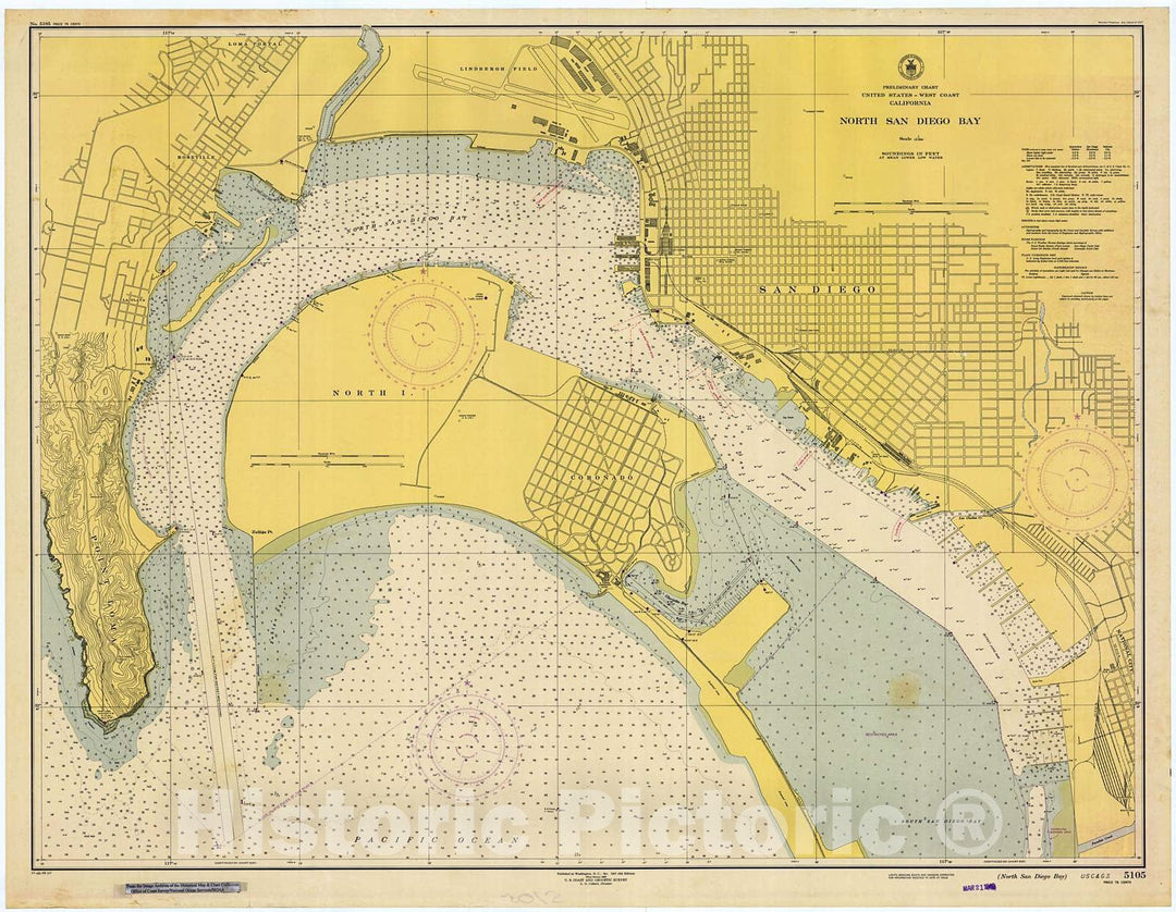 Historic Nautical Map - North San Diego Bay, 1948 NOAA Chart - California (CA) - Vintage Wall Art