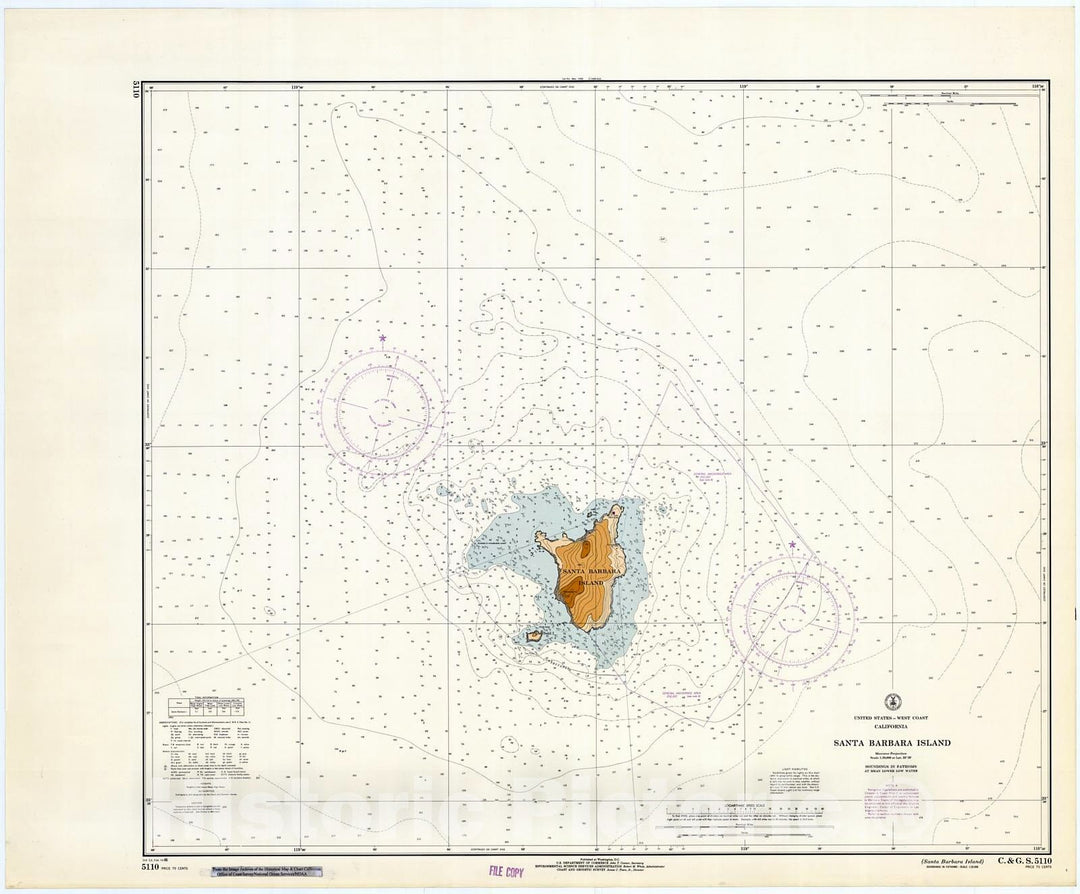 Historic Nautical Map - Santa Barbara Island, 1966 NOAA Chart - California (CA) - Vintage Wall Art