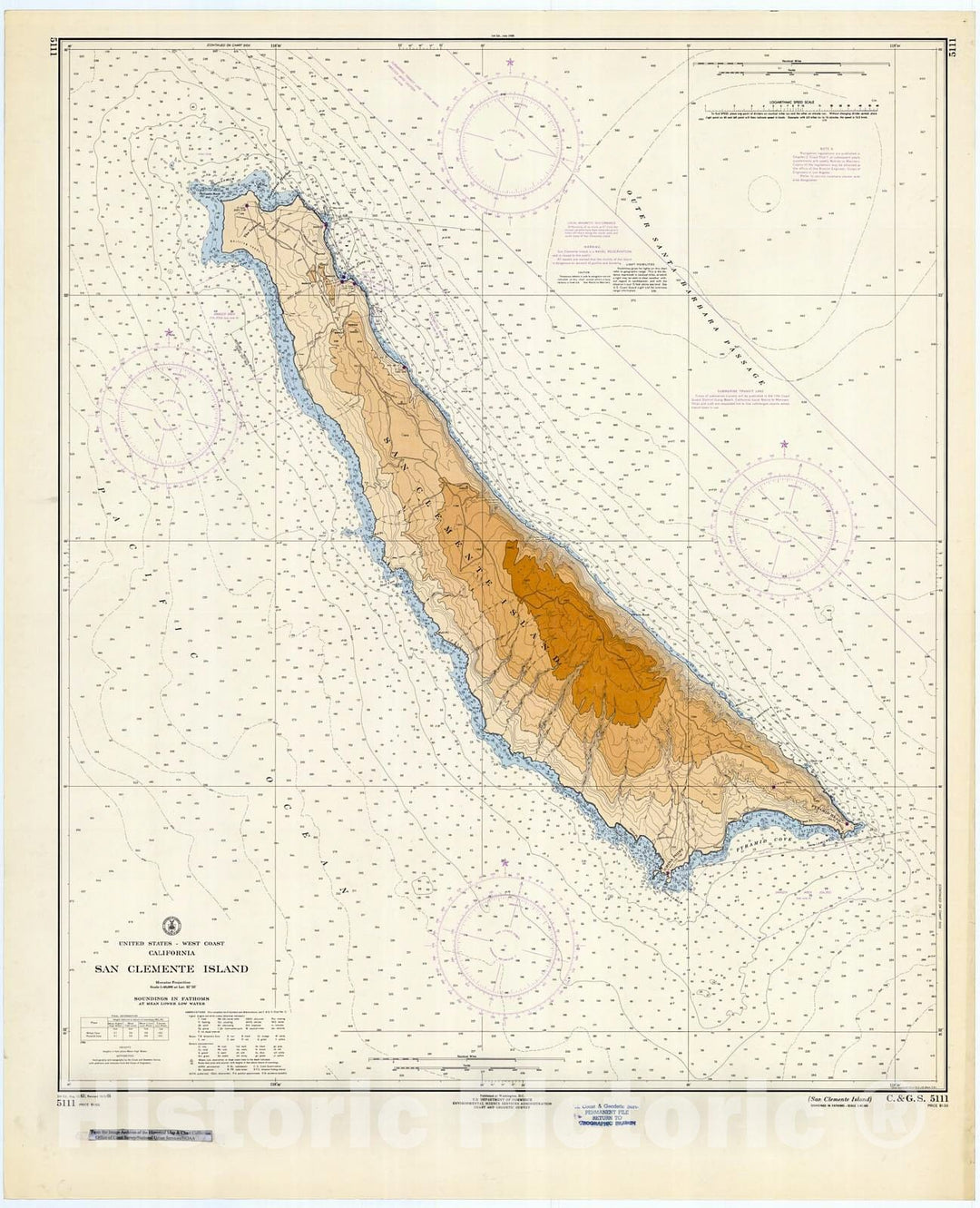 Historic Nautical Map - San Clemente Island, 1966 NOAA Chart - California (CA) - Vintage Wall Art